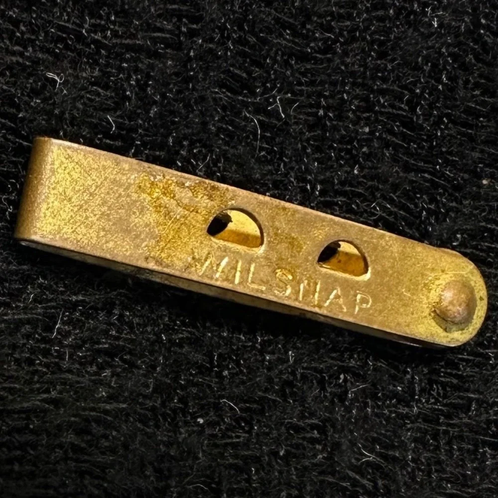 Vintage WILSNAP Gold Tone Engraved Tie‎ Clip Mid Century Tiki